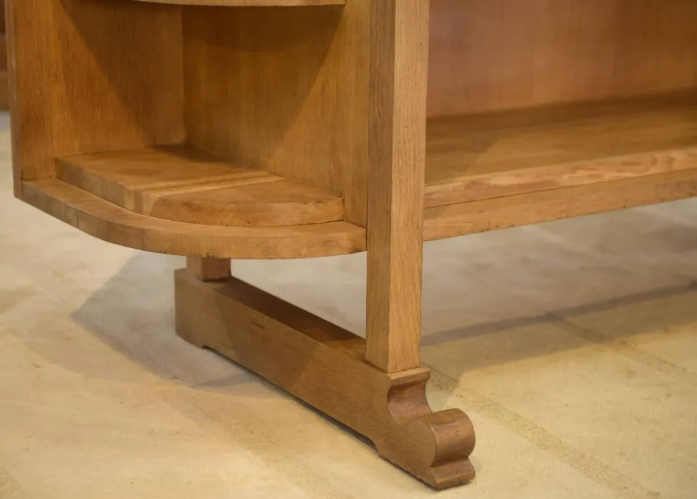 Étagère art déco moderniste en chêne 1940’s