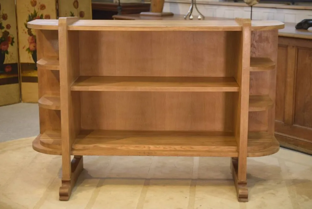 Étagère art déco moderniste en chêne 1940’s
