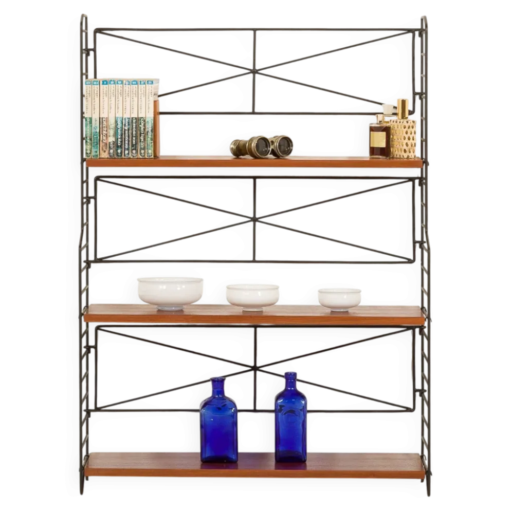 Étagère autoportante String scandinave des années 1960, Suède