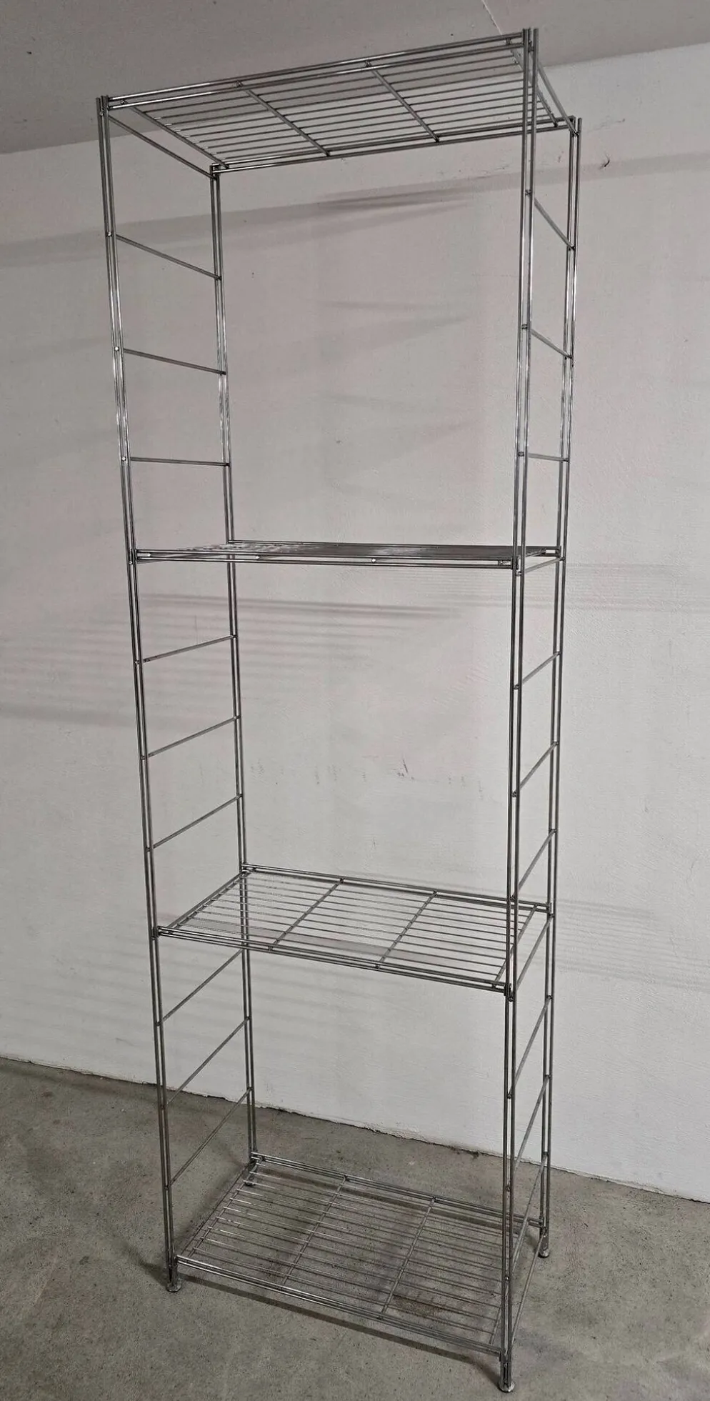 Étagère Balton vintage années 1980 en métal chromé – 215 cm