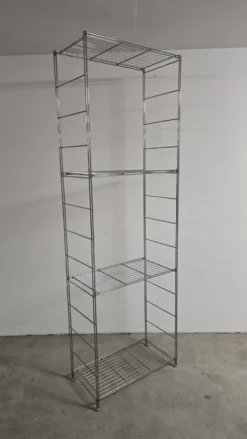 Étagère Balton vintage années 1980 en métal chromé – 215 cm