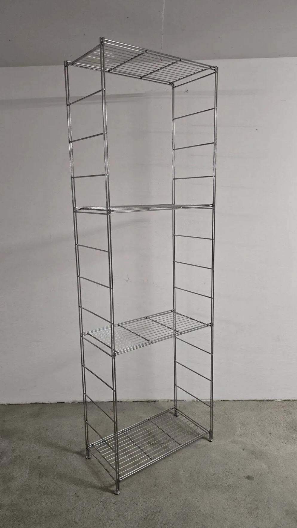 Étagère Balton vintage années 1980 en métal chromé – 215 cm