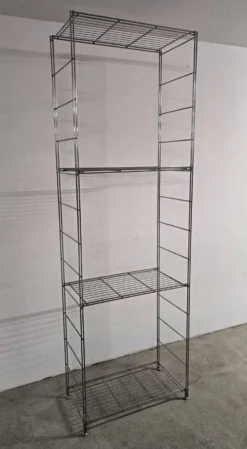 Étagère Balton vintage années 1980 en métal chromé – 215 cm
