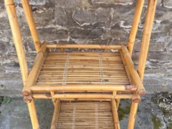 Étagère bambou “Atelier Riviera” 3 niveaux, pliante, vintage, années 60