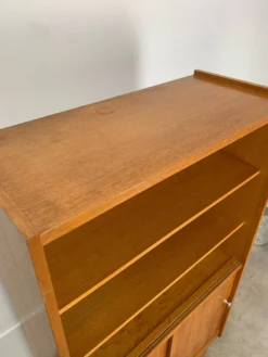 Étagère bibliothèque années 50 en chêne blond, vintage