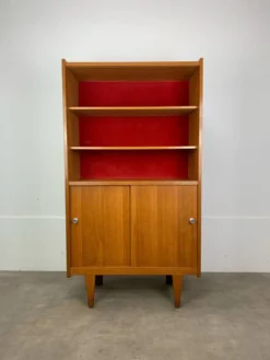 Étagère bibliothèque années 50 en chêne blond, vintage