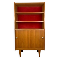 Étagère bibliothèque années 50 en chêne blond, vintage