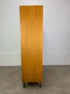 Étagère bibliothèque années 50 en chêne blond, vintage