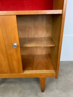Étagère bibliothèque années 50 en chêne blond, vintage