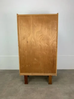 Étagère bibliothèque années 50 en chêne blond, vintage