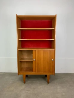 Étagère bibliothèque années 50 en chêne blond, vintage