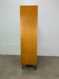 Étagère bibliothèque années 50 en chêne blond, vintage