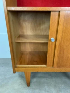 Étagère bibliothèque années 50 en chêne blond, vintage