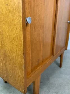 Étagère bibliothèque années 50 en chêne blond, vintage
