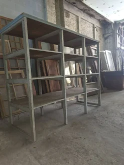 Étagère bibliothèque de magasin ancienne