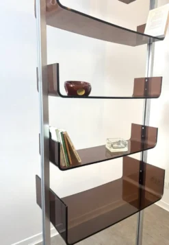 Étagère - bibliothèque en Plexiglas fumé Michel Ducaroy