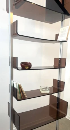 Étagère - bibliothèque en Plexiglas fumé Michel Ducaroy