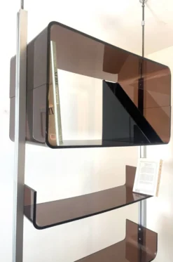 Étagère - bibliothèque en Plexiglas fumé Michel Ducaroy