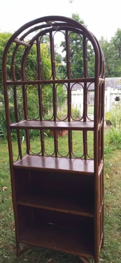 Étagère bibliothèque en rotin 5 niveaux