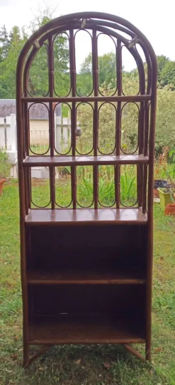 Étagère bibliothèque en rotin 5 niveaux
