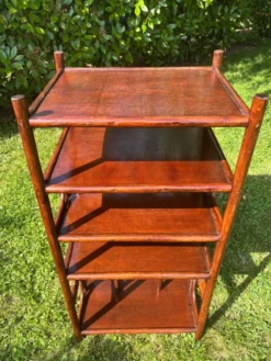 Étagère bibliothèque en rotin vintage