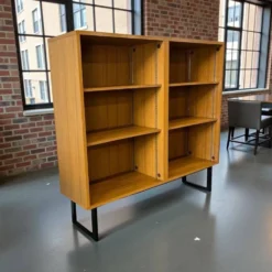 Étagère, bibliothèque Meurop vintage en bois