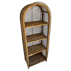 étagère bibliothèque osier