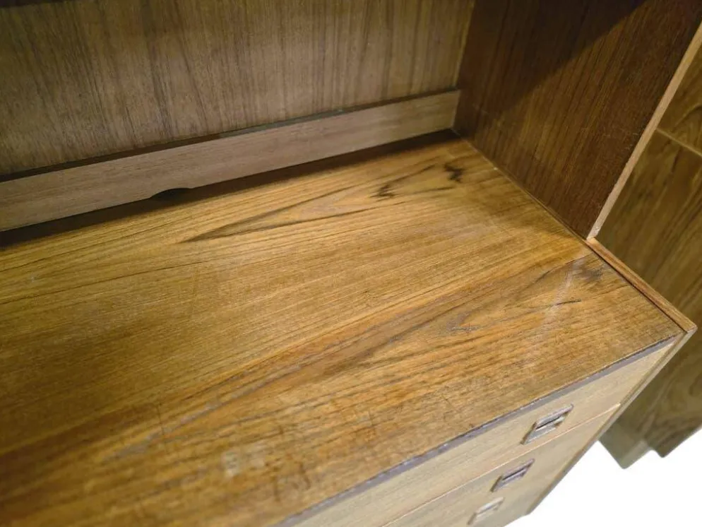 Étagère/bibliothèque/vitrine vintage en bois