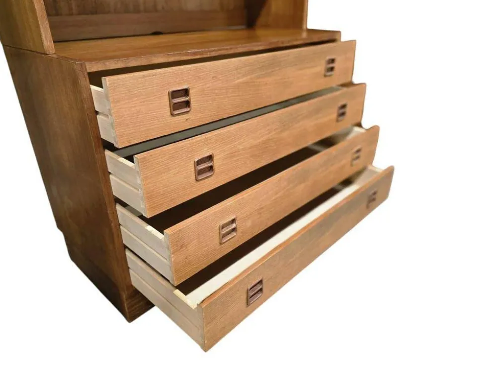 Étagère/bibliothèque/vitrine vintage en bois
