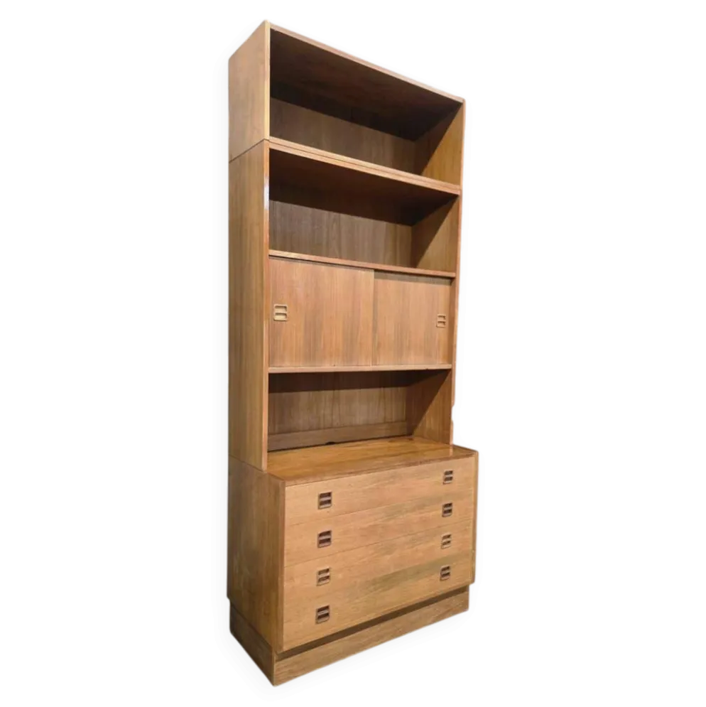 Étagère/bibliothèque/vitrine vintage en bois