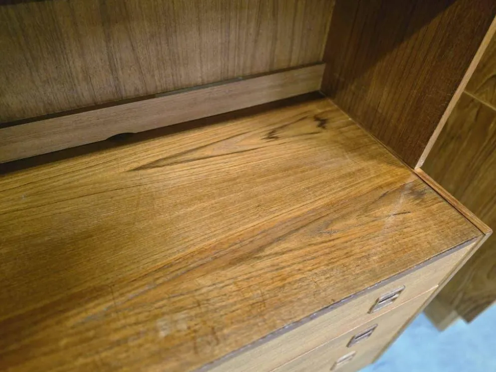 Étagère/bibliothèque/vitrine vintage en bois