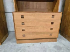Étagère/bibliothèque/vitrine vintage en bois