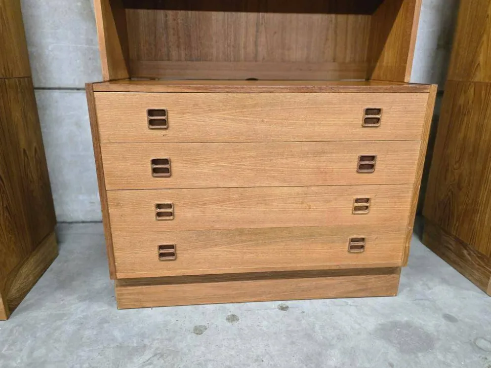 Étagère/bibliothèque/vitrine vintage en bois
