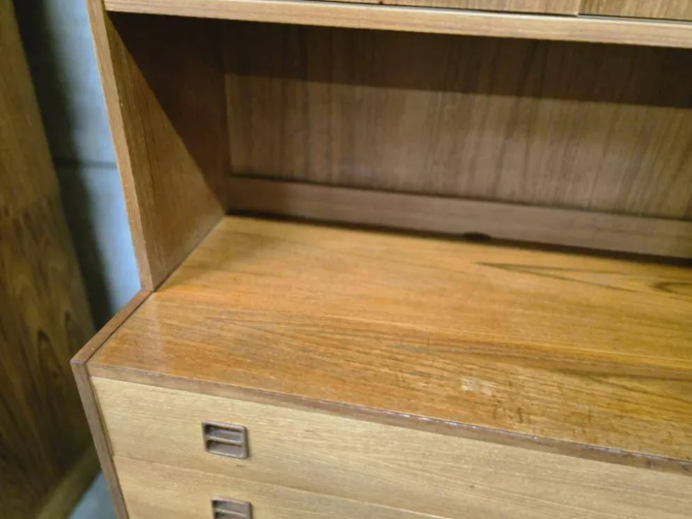 Étagère/bibliothèque/vitrine vintage en bois