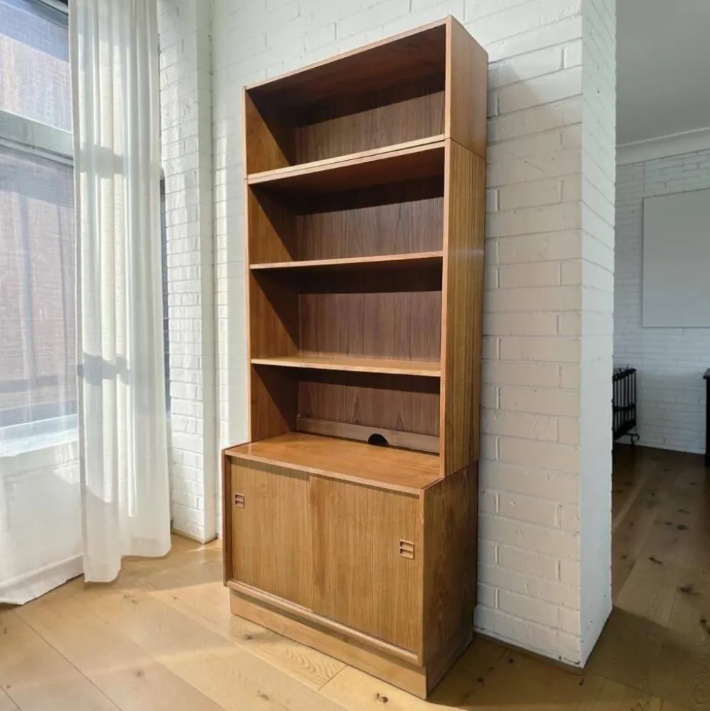 Étagère/bibliothèque/vitrine vintage en bois