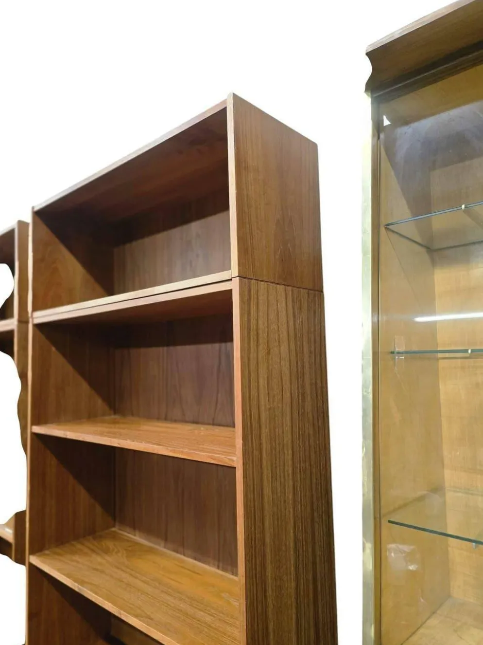 Étagère/bibliothèque/vitrine vintage en bois