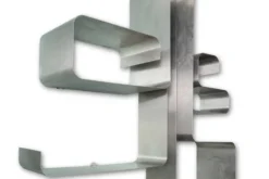 Étagère-bibliothèque « Zigzag » en métal brossé par Joëlle Ferlande et François Monnet, années 1960