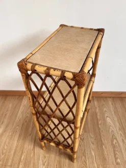étagère biblothèque rotin