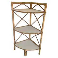 Étagère d’angle bambou vintage