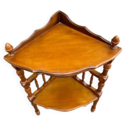 Étagère d'angle 2 niveaux en bois