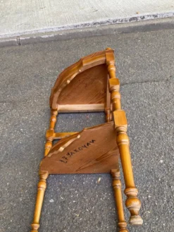 Étagère d'angle 2 niveaux en bois