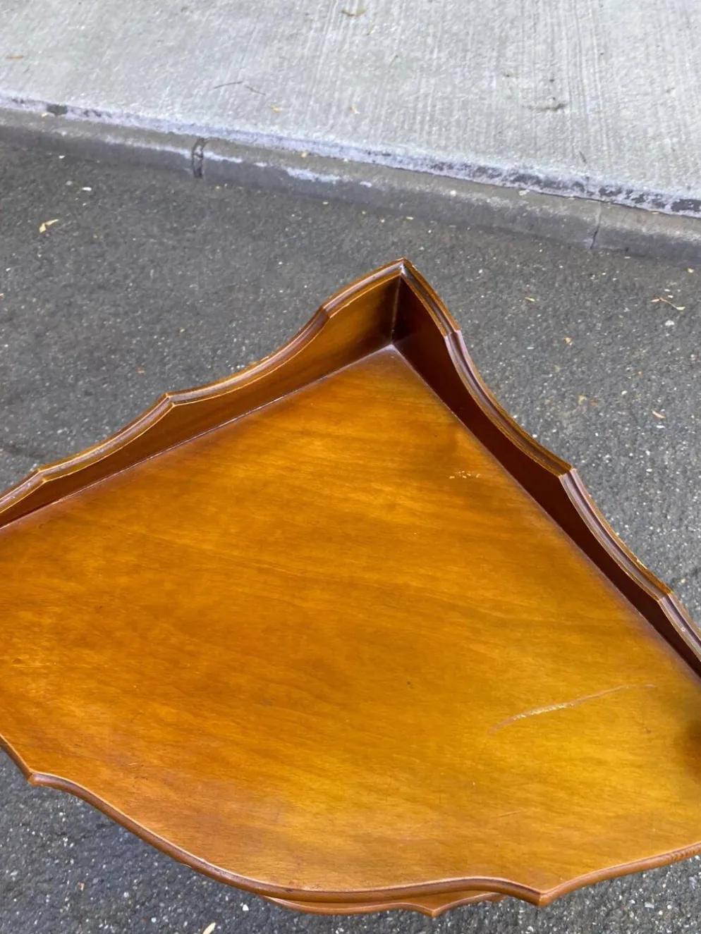 Étagère d'angle 2 niveaux en bois
