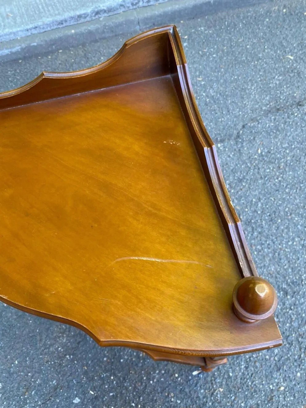 Étagère d'angle 2 niveaux en bois