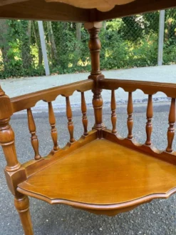 Étagère d'angle 2 niveaux en bois