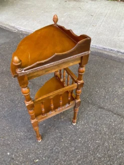 Étagère d'angle 2 niveaux en bois