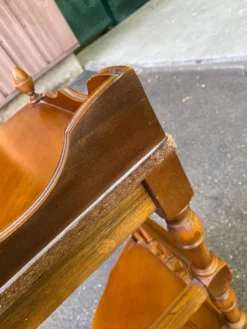 Étagère d'angle 2 niveaux en bois