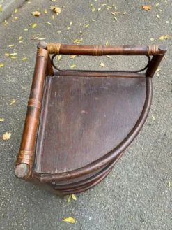 Étagère d'angle vintage rotin et osier 3 niveaux