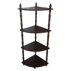 Étagère de coin sur pieds en bois