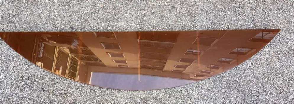 Étagère de console en verre acrylique orange, années 1970
