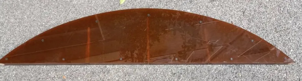 Étagère de console en verre acrylique orange, années 1970